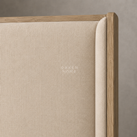 Meubles de chambre à coucher minimalistes OAKEN, meubles de chambre à coucher en bois de luxe, lit avec tête de lit en tissu, meubles de maison