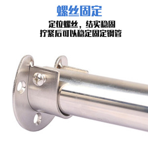 Left Steel Flange Seat Stainless Steel Wall Mount For <b>Wardrobe</b> Clothes Rail <b>Hardware</b> 011 - Product Image 3