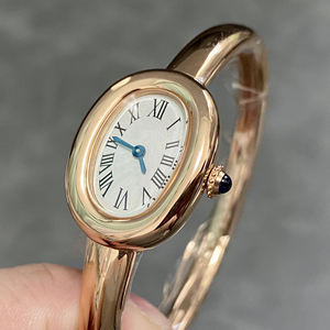 Reloj de Cuarzo de Lujo para Mujer, Caja Ovalada de Oro de 18K, Diseño Elegante y Delgado, Reloj de Vestir para Dama - Product Image 6