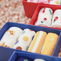 Chaussettes rayées personnalisées pour filles Chaussettes pour bébés en coton avec boîte à chaussettes