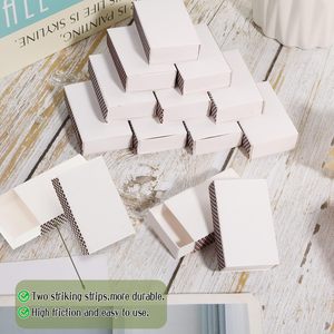 Cajas de papel artístico en blanco para fósforos, soporte blanco DIY para fósforos con rascador de doble cara para recuerdos de fiesta - Product Image 5