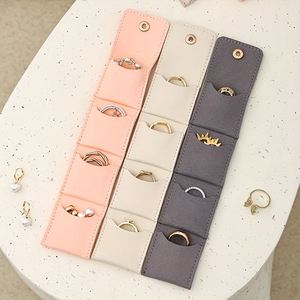 Personalized Fashion Microfiber Lightweight Durable Foldable Jewelry Storage <b>Bag</b> Portable <b>Mini</b> Travel Organizer Snap Button Case - Product Image 1
