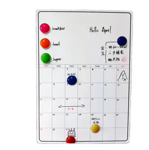 Placa branca magnética semanal e mensal, planejador de calendário, geladeira, ímã diário, desenho de mensagens, refrigerador, placa branca
