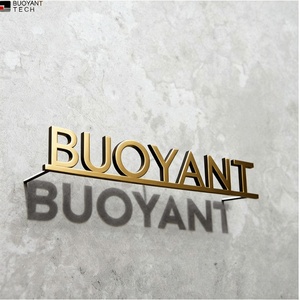 BUOYANT Rustic Metal Wall <b>Letters</b> Gold 3d Stainless Steel Signs Custom logo Backlit Sign of 3d <b>Letters</b> Sign - Product Image 1