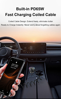 Chargeur de voiture à charge rapide 36W USB-C PD, chargeur allume-cigare USB avec câble enroulé Type C