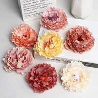 Têtes de fleurs de pivoine artificielles en soie - Vente en gros, teintes et gaufrées, pour mariage, Saint-Valentin, toile de fond d'allée