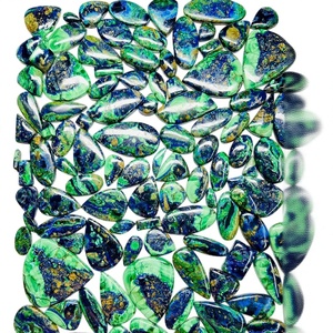 FAIJAN GEMS Azurite Malachite Cabochon de pierres précieuses en vrac de haute qualité, certifié par un tiers, tailles personnalisables, le meilleur - Product Image 1