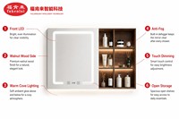 Fullkenlight Armoire de toilette LED murale sur mesure avec miroir tactile et éclairage blanc