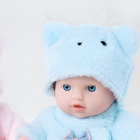 DEAR BEI Poupée Reborn de 20 cm en vinyle souple avec chapeau d'ours en peluche et vêtements, jouet cadeau pour filles