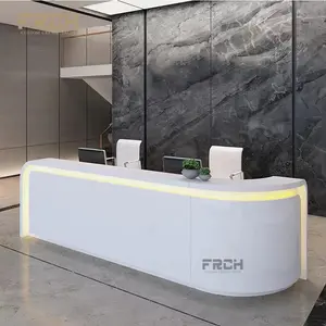 OEM modern reception desk beauty salon office building furniture reception counter front desk white l shape reception desk