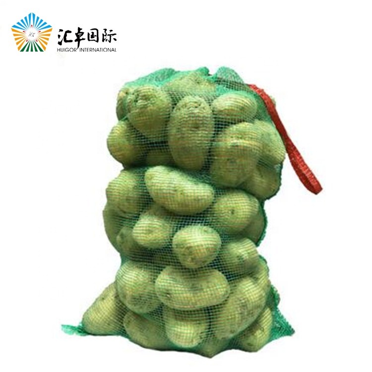 40kg Onion Mesh Bag Durable PE Drawstring Packaging