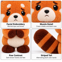 Peluche personnalisée TikTok Virale Mignonne Grande Oreille Raton Laveur Triste, Jouet en Peluche Doux Anti-Anxiété, Cadeau pour Enfants