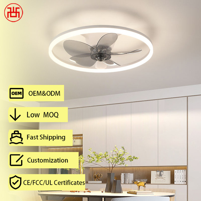 Modern Intelligent White LED Ring Ceiling Fan Light 6 Speed Stepless Dimming APP Remote Control BLDC Motor Household Energy