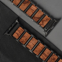Venta al por Mayor de Correas de Reloj Personalizadas con Logotipo, Modernas y Antiguas, de Acero Inoxidable y Madera para Iwatch