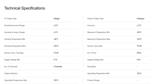 Capteur de température de précision basse tension TMP36GT9Z ADI (UMW) SMD à 3 broches, composant électronique TO-92 -40°C - Product Image 6