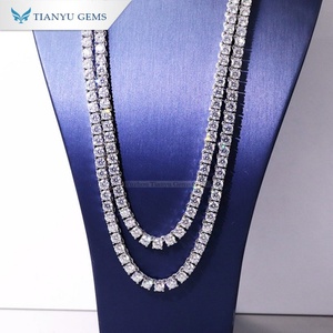 Tianyu Gems Pure White Gold Material 4,5mm Moissanite Diamonds Tennis Collar - Product Image 5
