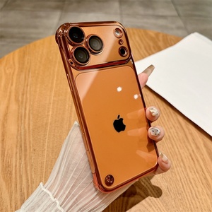ultra Thin Hard Pc Electroplated Phone Cases for iphone 17 Frameless Tpu Bumper with <b>Glass</b> Lens <b>Protector</b> case - Product Image 1