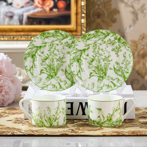 Light Luxury Pastoral & Fresh and Simple Style Lily Valley Ceramic Coffee Cup Saucer <b>Set</b> for Afternoon <b>Tea</b> - Product Image 3