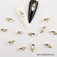 Décorations d'ongles scintillantes - Ensemble de 8 breloques métalliques assorties pour ongles, bijoux de luxe en diamant 3D pour manucure en salon et à domicile