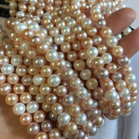 Collier ras de cou en perles d'eau douce Edison AAA rondes de 6,3 à 7,3 mm, plaqué or argent 925, fermoir pour femmes, perles nouées