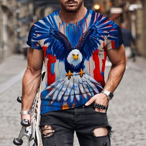 Camiseta americana <span class=keywords><strong>para</strong></span> <span class=keywords><strong>hombre</strong></span>, camiseta de manga corta con diseño patriótico americano con águila y bandera, camiseta de sublimación Premium <span class=keywords><strong>para</strong></span> <span class=keywords><strong>hombre</strong></span> - Product Image 2