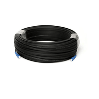 Kabel Drop FTTH Indoor Outdoor G657A1/A2 Hitam LSZH GJYXFCH GJYXCH 0.5mm GFRP Fiber Optik Jumper APC/UPC Patch Cord SC-SC