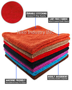 Serviette de nettoyage auto en microfibre tricotée chaîne sans bords NIKO 40x40cm 400gsm, écologique et très absorbante, prête à être expédiée - Product Image 2