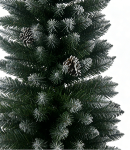 Árbol <span class=keywords><strong>de</strong></span> <span class=keywords><strong>Navidad</strong></span> Artificial <span class=keywords><strong>de</strong></span> 7 pies, Delgado, con <span class=keywords><strong>Nieve</strong></span> Artificial, Ecológico, Resistente al Fuego, con Piñas, <span class=keywords><strong>para</strong></span> Espacios Pequeños, Venta al Por Mayor, Alta Calidad - Product Image 3
