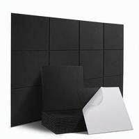 Panneaux muraux insonorisants en fibre de polyester carrée haute densité, autocollants, panneaux acoustiques en PET pour studio, home cinéma, bureau