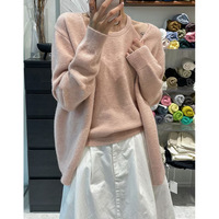 Ensemble tricoté 2 pièces pour femme : débardeur dos nu sans manches et cardigan à manches longues ouvert sur le devant, couleur unie