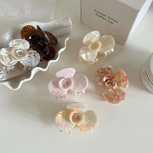 Pince à cheveux DOWELL en acétate de camélia style français, taille moyenne, design colorblock, pour <span class=keywords><strong>coiffure</strong></span> quotidienne élégante des jeunes filles - Product Image 4