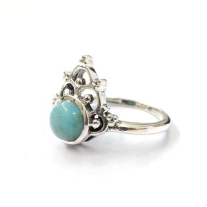 Bague en larimar, argent sterling 925, bague en pierre précieuse, collection artisanale en larimar, bagues fines, bijoux en argent, prix de gros - Product Image 2