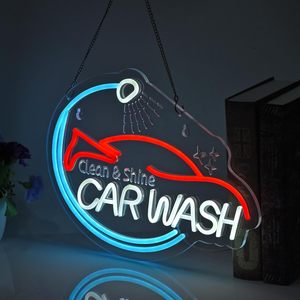 Car Wash Letreros Neon LED indoor hanging ambient light shop <b>sign</b> wall decoration light entrance indicator light luminous <b>sign</b> - Product Image 5
