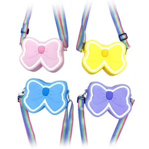 Cute Fashion Bow Cartoon Crossbody Handbags For Women Kawaii Mini Purses With Shoulder Strap Kids Satchels