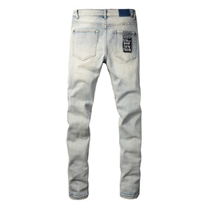 Nouveau Jean Slim Fit Homme <span class=keywords><strong>Style</strong></span> Américain 100% Coton Denim Tendance Streetwear 2026 - Product Image 2