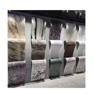 Decoración Interior de mármol Natural, hojas de revestimiento de piedra flexible ultrafina