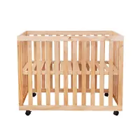 D-beech-cama de madera de pino multifunción 4 en 1 para bebé, cuna de bebé con ruedas ajustable de seguridad