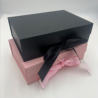 Qualität Benutzer definierte Logo Größe Band Falt schachtel Rosa und Schwarz Geschenk papier boxen Rechteckige Form Magnet verpackung