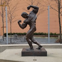 Célèbre jardin salle de sport décoration nue forte musculation homme Sculpture grandeur nature Muscle mâle Bronze Statue