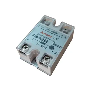SSR-100DA kontaktor listrik fase tunggal relay solid state 100A dc ke dc 100v