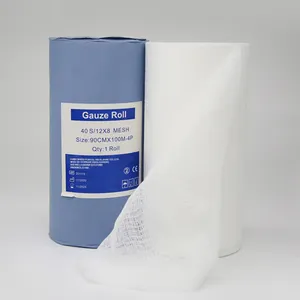 Baixo Preço Suprimentos Médicos Cirúrgico Absorvente 100% Algodão Roller Gaze Bandage Roll Tamanho 100 Metros 800g 1.5kg 1000m