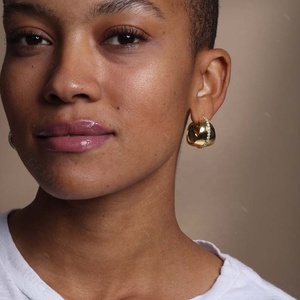 أقراط مطلية بالذهب عيار 18 قيراط مطلية بالذهب ، منتجات رائجة في وصول جديد ، أقراط للفتيات - Product Image 5