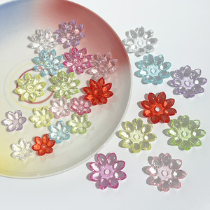Perles en acrylique cristal transparentes, motif lotus à trois couches, colorées, pour décoration DIY, style ancien, accessoires de loisirs créatifs - Product Image 2