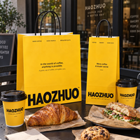 Sacs d'emballage personnalisés écologiques pour pâtisseries et desserts, sacs en papier kraft recyclables pour café à emporter et plats à emporter