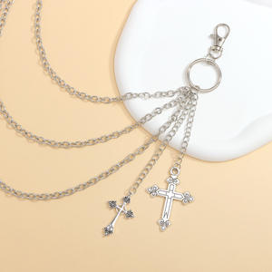 <b>Cross</b> <b>Chain</b> Pants <b>Chain</b> Zinc Alloy Detachable Unisex Daily Wear Fashion Body <b>Chain</b> - Product Image 4