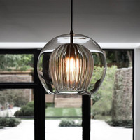 Lampe en verre minimaliste nordique créative à une tête salle à manger barre suspension trois têtes Duplex escalier suspension pour