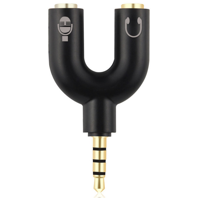 GAZ-MC13 3.5mm Audio Splitter Jack Plug Male to Aux Female Headphone Microphone Splitter Converter Adapter Cable for Notebook