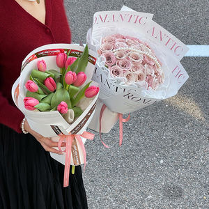 Papel de Regalo al por Mayor, Estilo Simple, con Estampado Floral, Impermeable, con Recubrimiento de PE, para Envolver Ramos de Flores - Product Image 1