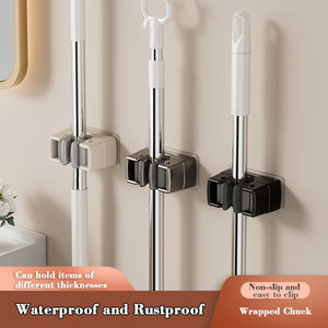 Support de vadrouille mural, <span class=keywords><strong>auto</strong></span>-adhésif, poignée en silicone, installation sans trace, peut contenir toutes les tailles de poignée, 1 paquet, durable - Product Image 2