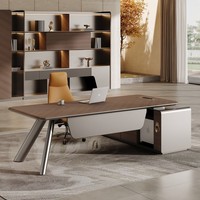 Ensemble bureau et chaise de direction, plateau extensible en MDF, poste de travail moderne avec garantie de 3 ans pour le salon